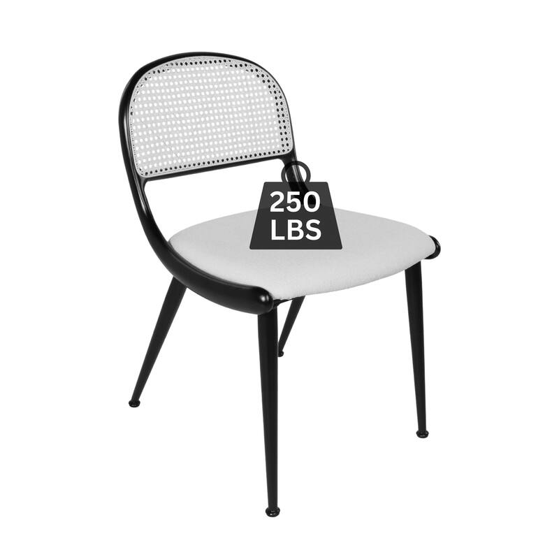Breuer Chair Company Giola Dining Side Chair w/ Padded Seat Ash Wood Cane Back & Steel Legs (Variations; Made in Italy)