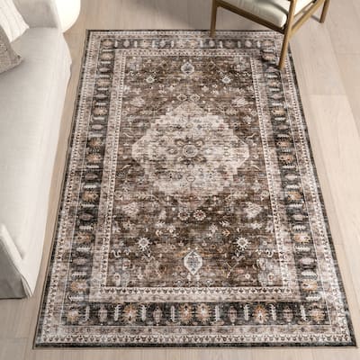 Nuloom Delisa Vintage Stain-Resistant Machine Washable Area Rug