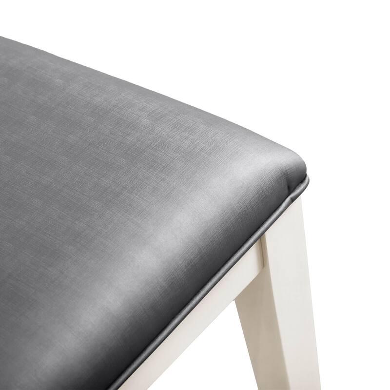 Furniture of America Chase Modern Dining Side Chairs with Faux Leather Seat Cushions (Set of 2)
