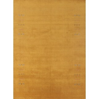 Gabbeh Gold Rugs Yellow Gold Gabbeh Oriental Area Rug Handmade Wool Carpet - 7'11