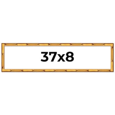 37x8 Frame Gold Bamboo Picture Frame Modern Photo Frame Includes UV Acrylic Shatter Guard Front Acid Free Foam Backing Board