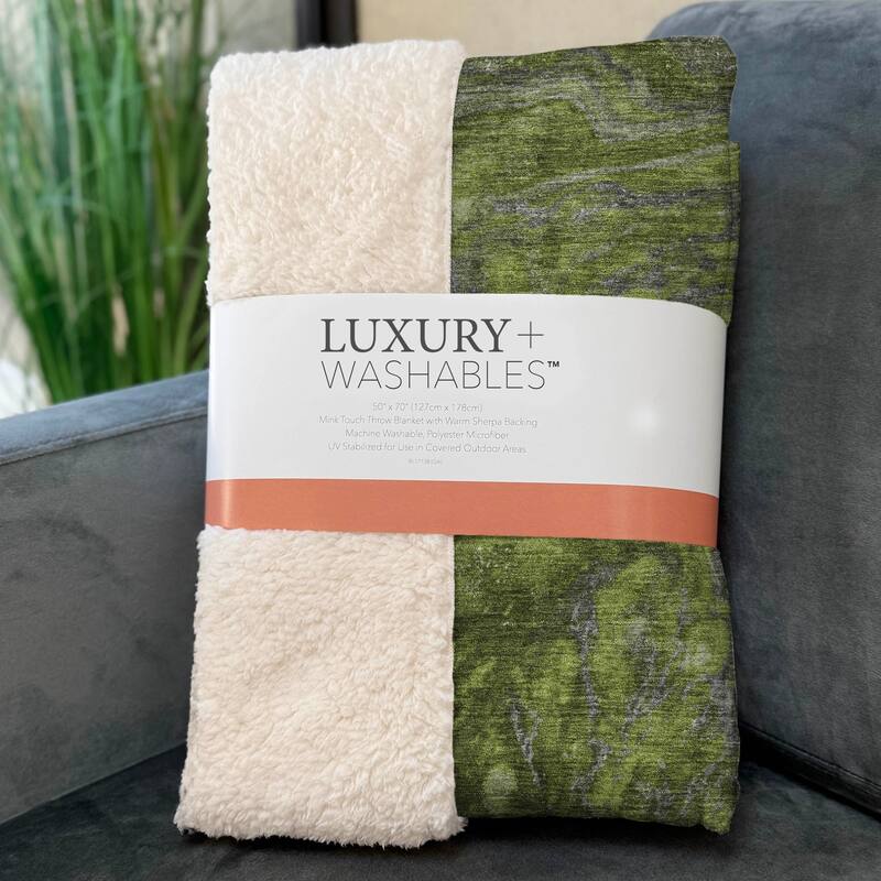 Premium Machine Washable Abstract Contemporary Sherpa Throw Blanket