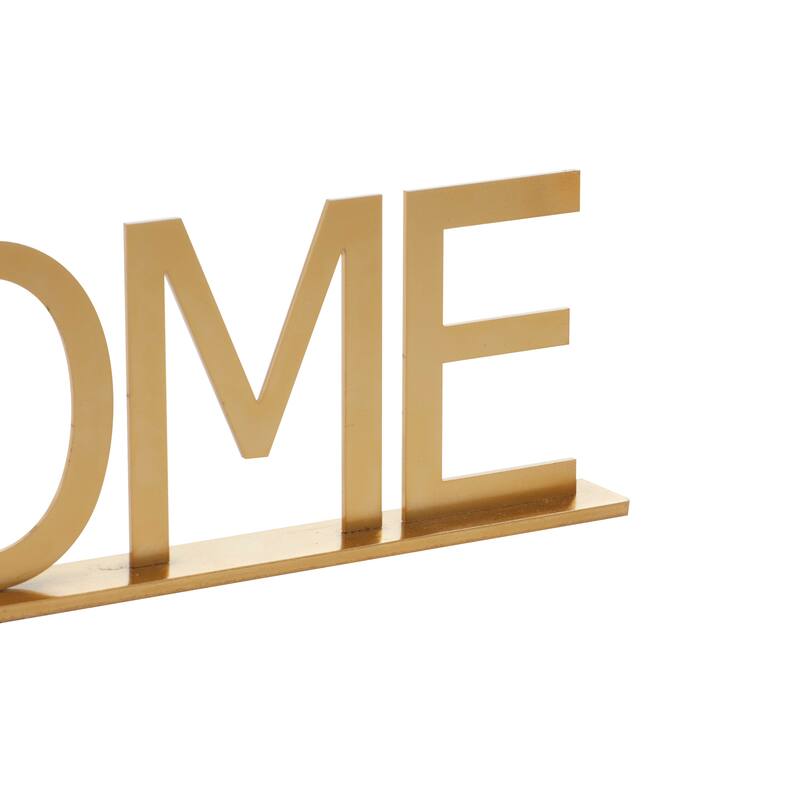 Gold Metal Family, Home Home Decorative Sign (Set of 2)