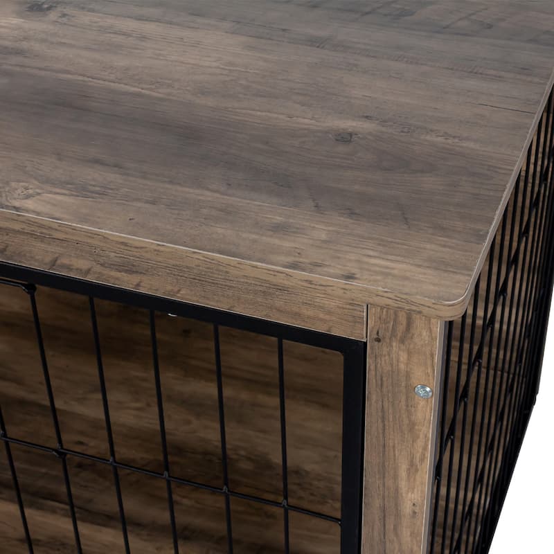 Dog Crate Furniture ,Wooden Dog Crate with Double Doors, Dog Furniture, Indoor Dog Kennel