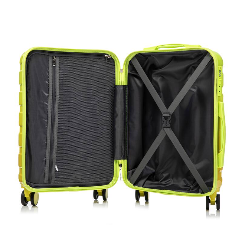 14In 20In 2 pcs in PC Spinner Wheel Luggage, Carry on Suitcase, With Gradient Color and Combination Lock
