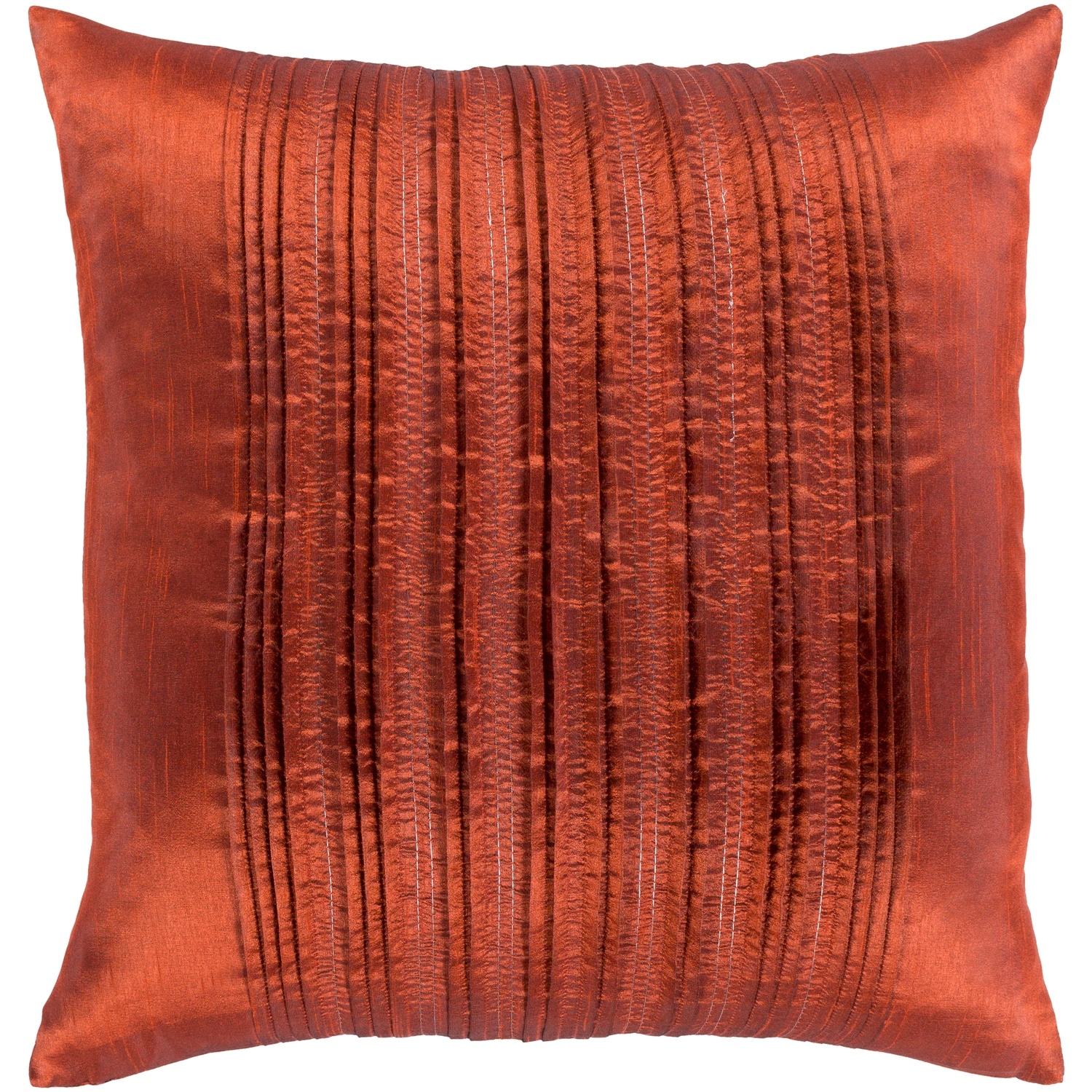 Livabliss Josune Metallic Burnt Orange Feather Down or Poly Filled Throw Pillow 18-inch