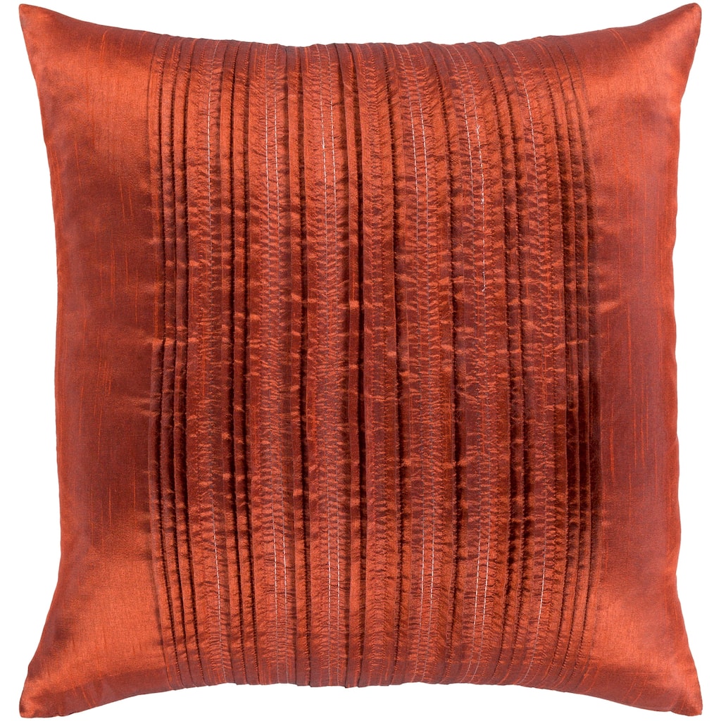 Livabliss Josune Metallic Burnt Orange Feather Down or Poly Filled Throw Pillow 20-inch