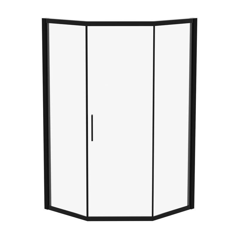 42" W x 76" H Diamond-shaped Corner Shower Door Space-Saving and Hassle-Free Access