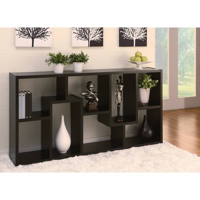 DH BASIC Modern Geometric 8-Shelf Open-Back Bookcase by Denhour