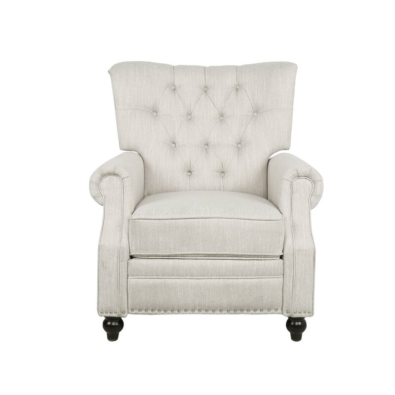 Roomfitters Recliner Chair with Button Tufting and Nailhead Trim, Push-Back Lounge Accent Chair