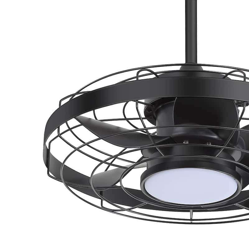 20" 5-Blade Waterproof Plug-in Outdoor Ceiling Fan with Dimmable LED Light and Remote