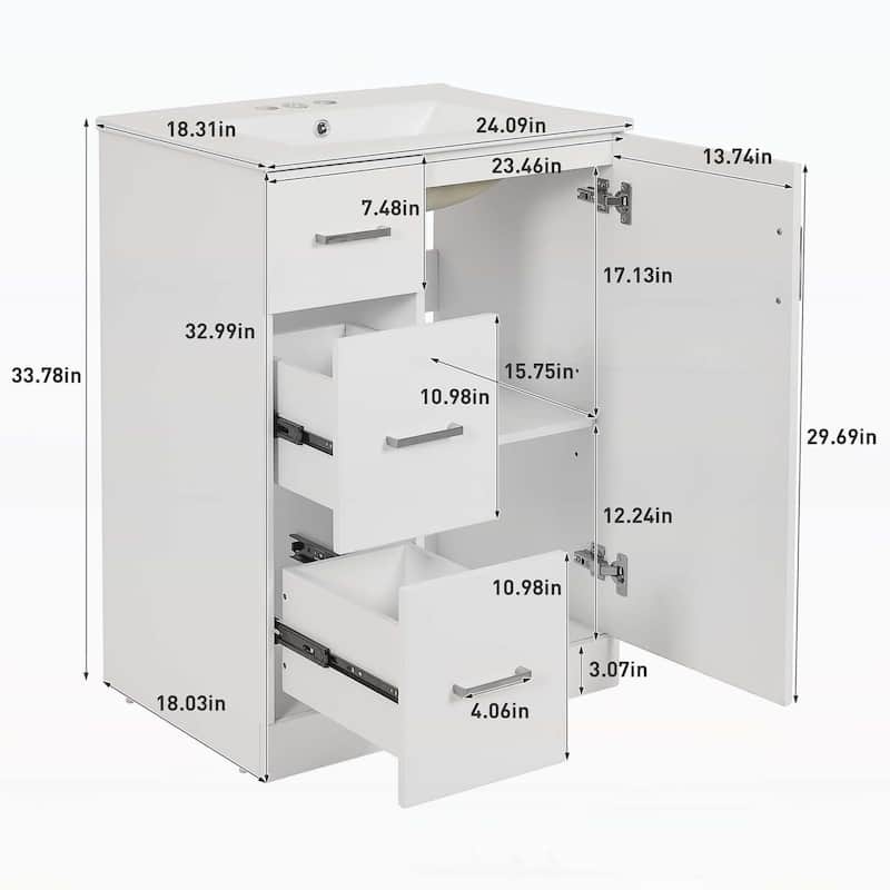 Under-mount Sink Bathroom Cabinet with Drawers