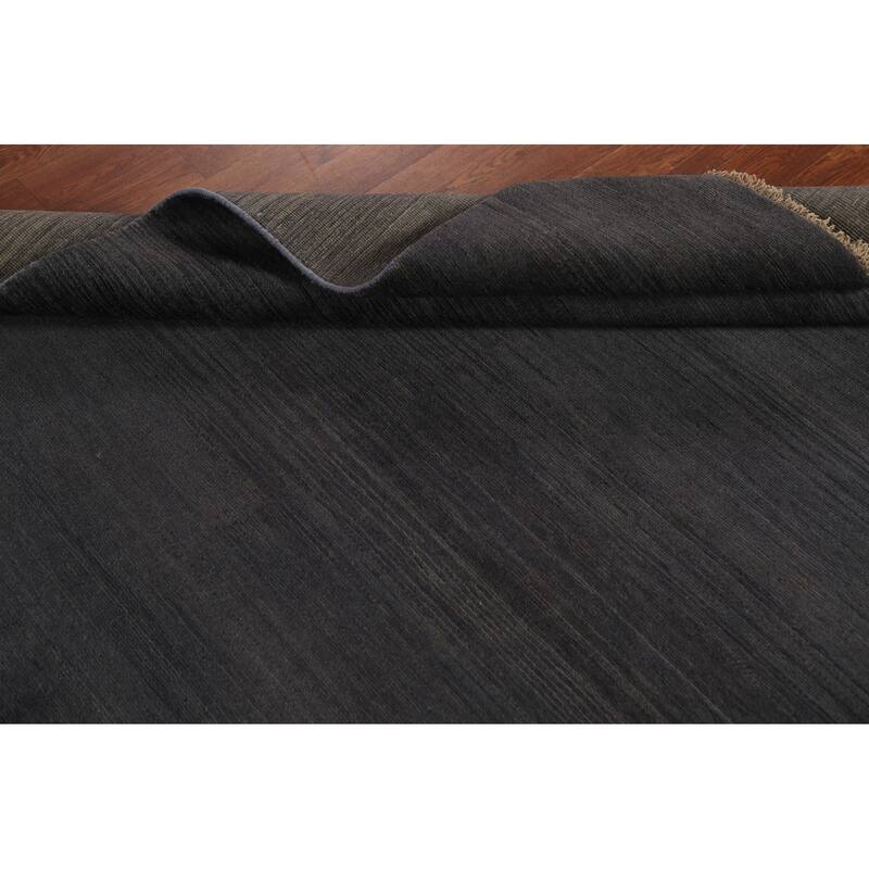 Grays & Charcoal Gabbeh Modern Area Rug Hand-Knotted Wool Carpet - 4'11" x 6'7"
