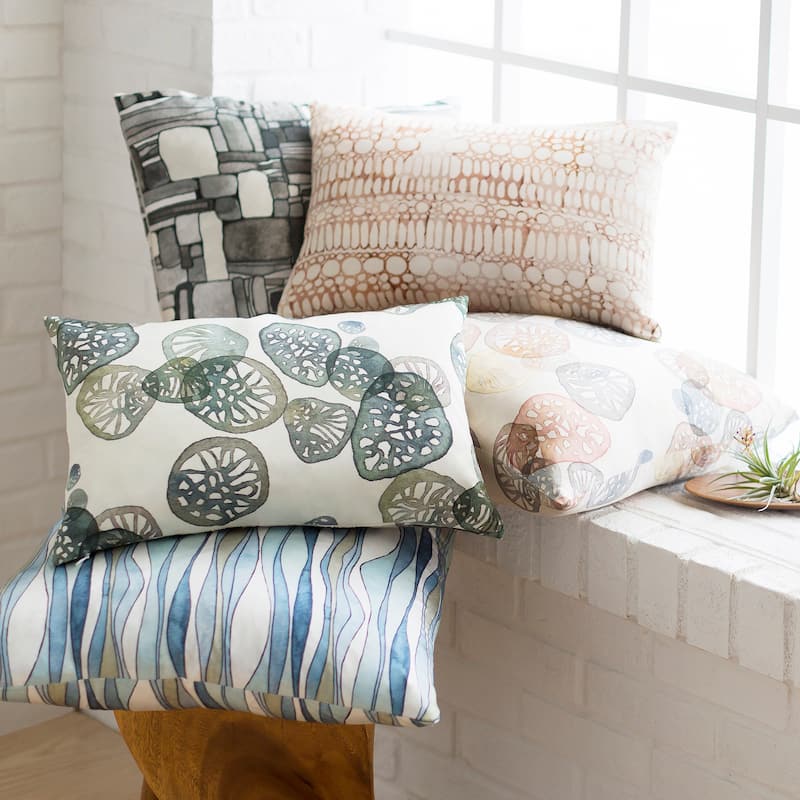 Decorative Stotfold Green Throw Pillow Cover (13 x 19)