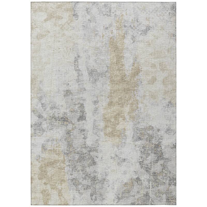 Indoor/ Outdoor Accord Abstract Polyester Washable Rug New