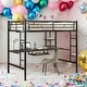preview thumbnail 2 of 10, Full Size Loft Bed With Desk And Shelf,Space Saving for Home
