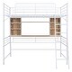 preview thumbnail 24 of 40, Modern Metal Frame Loft Bed with Desk and Shelf, Side Ladder