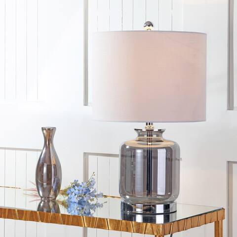 Evelyn 22" Glass LED Table Lamp, Smoked Gray by JONATHAN Y