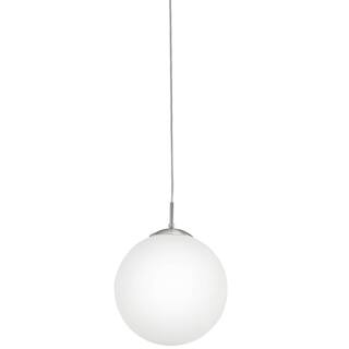 Eglo Rondo 1-light 60-watt Pendant with Matte Nickle Finish and Opal Glass