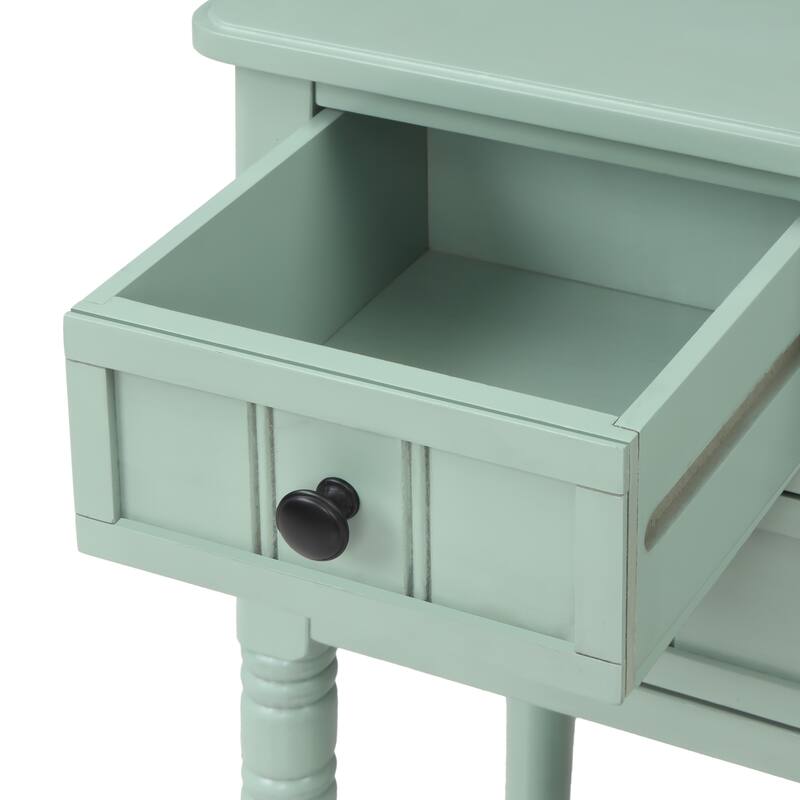 Moda Narrow Console Table, Slim Sofa Table with Three Storage Drawers