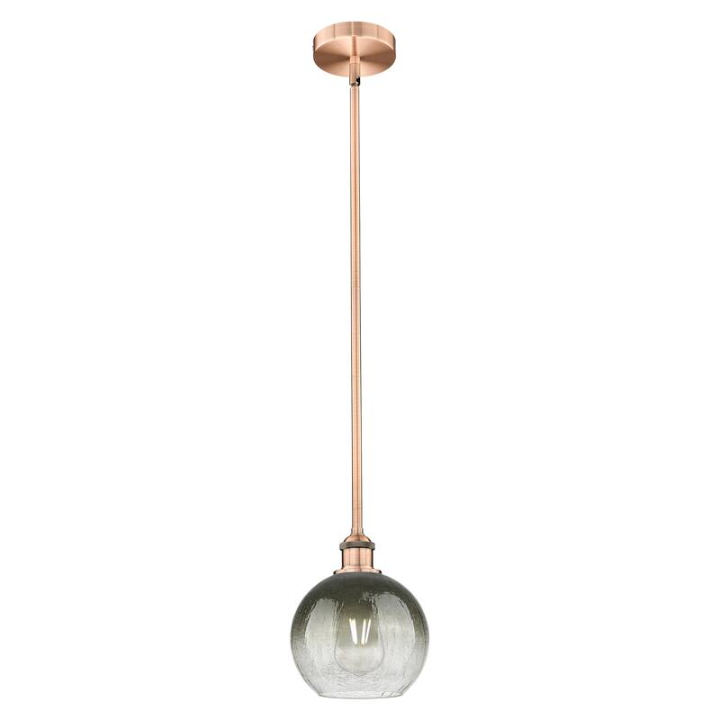Innovations Lighting Endless Possibilities Edison - Brookhaven Globe - 1 Light 8" Stem Hung Mini Pendant - Slate/Antique Copper