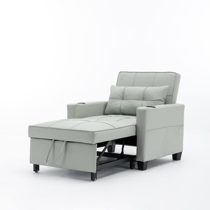 Futon Chair Bed Convertible Chair 3-in-1 Pull Out Sleeper Chair Beds with USB Ports