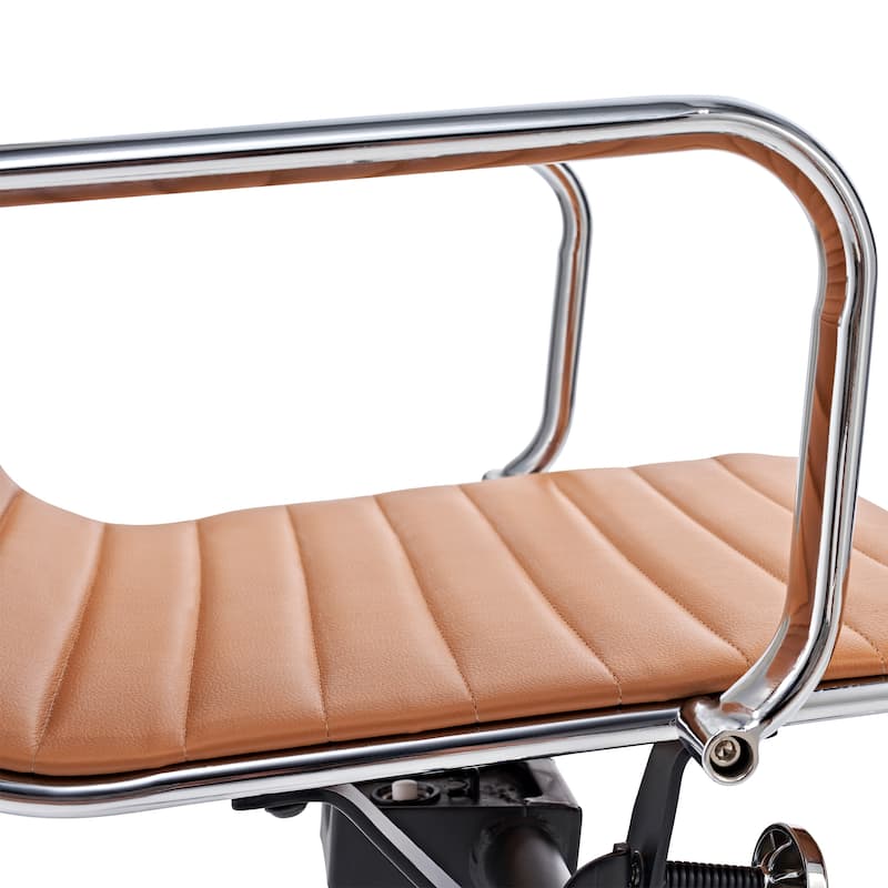 CAROCC Ribbed Computer Desk Office PU Chair Height Adjustable - N/A