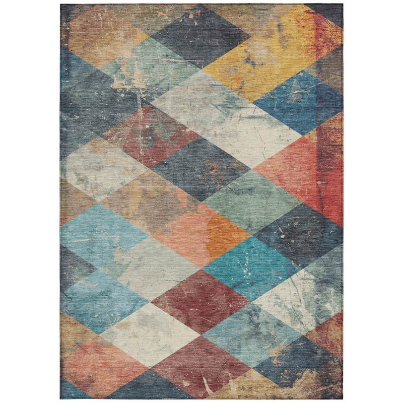 HomeRoots Geometric Transitional Rectangle Outdoor Rug