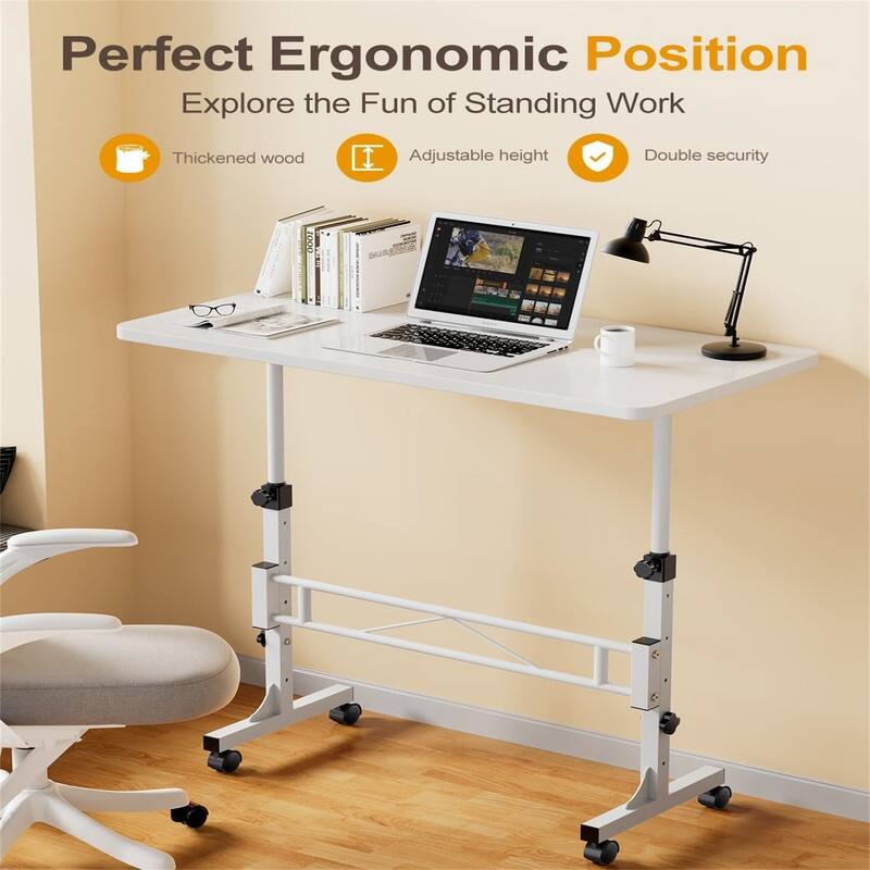 Small Standing Desk Adjustable Height, Mobile Stand Up Desk