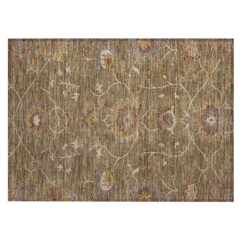 Machine Washable Indoor/ Outdoor Traditional Luna Chantille Rug