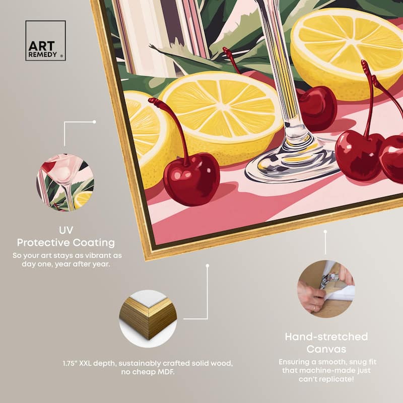 Cherry Lemon Drink Canvas by Art Remedy
