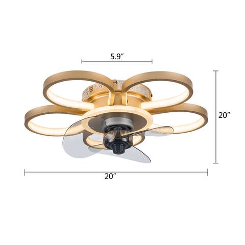 Metal Small LED Ceiling Fan Dimmable for Kids