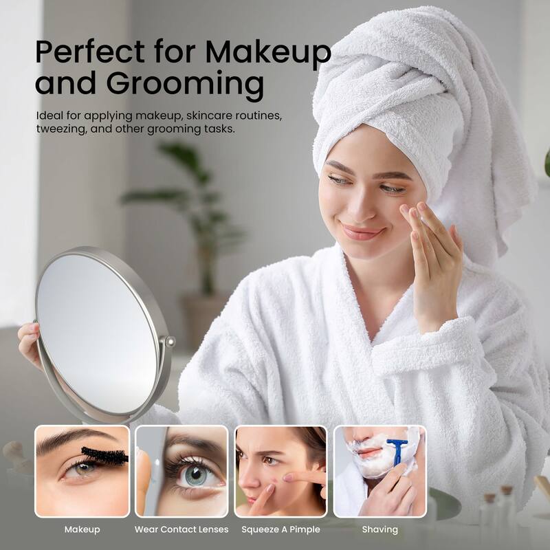 Circular Free Standing Magnifying Make Up Mirror