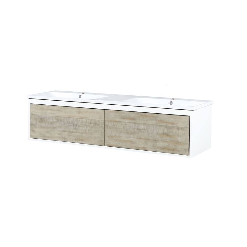 Lexora Scopi 60 inch Bath Vanity in Rustic Acacia with Countertop