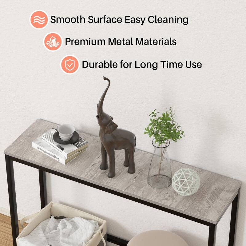 Modern 41.5 Inch Multifunctional Console Table with Sturdy Metal Frame