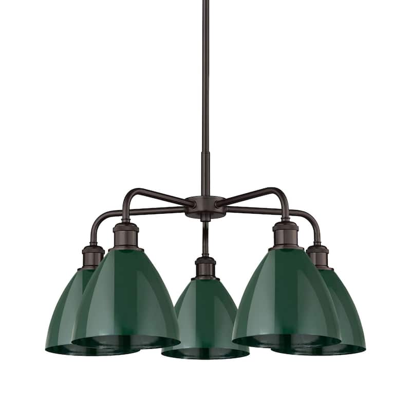 Innovations Lighting 516-5CR-16-26 Ballston Dome Chandelier Ballston - Oil Rubbed Bronze / Green
