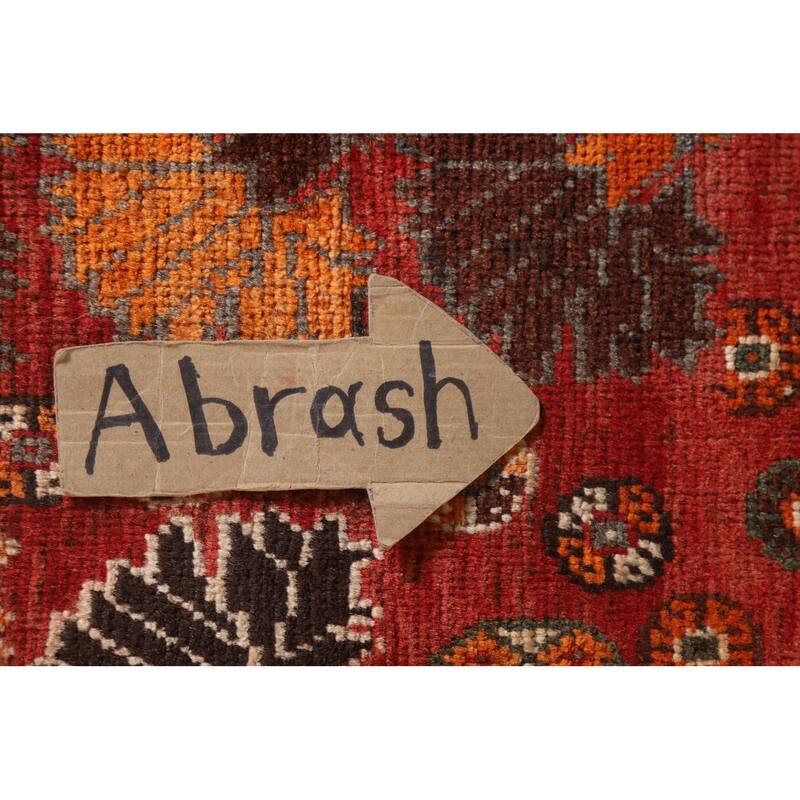 Hand Knotted Oriental 100% Wool Carpet Traditional Medallion Red Shiraz Area Rug - 8' 10'' X 5' 1''