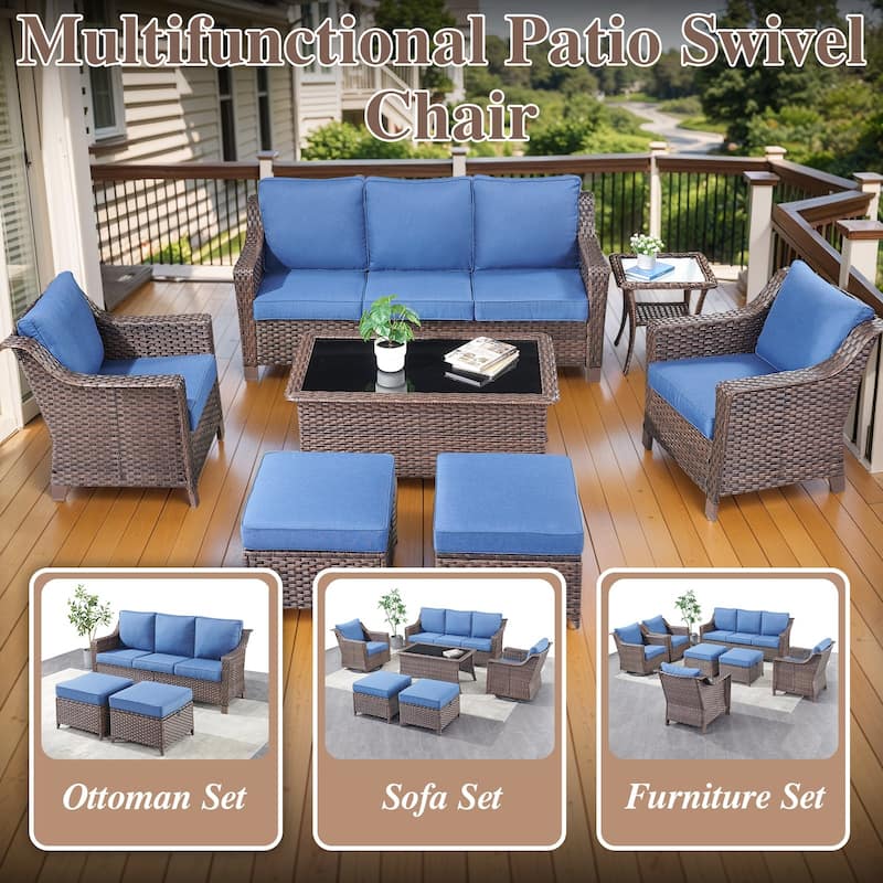 Outdoor Sofa Seating with Ottoman
