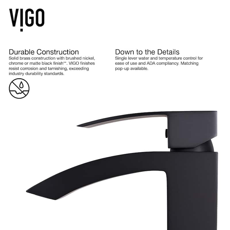 VIGO Duris 12" H Single Handle Single Hole Bathroom Vessel Faucet