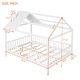 preview thumbnail 34 of 33, Full Size Wood House Bed with Fence, Playhouse Design for Kids, Sturdy Pine Construction, Customizable Decor