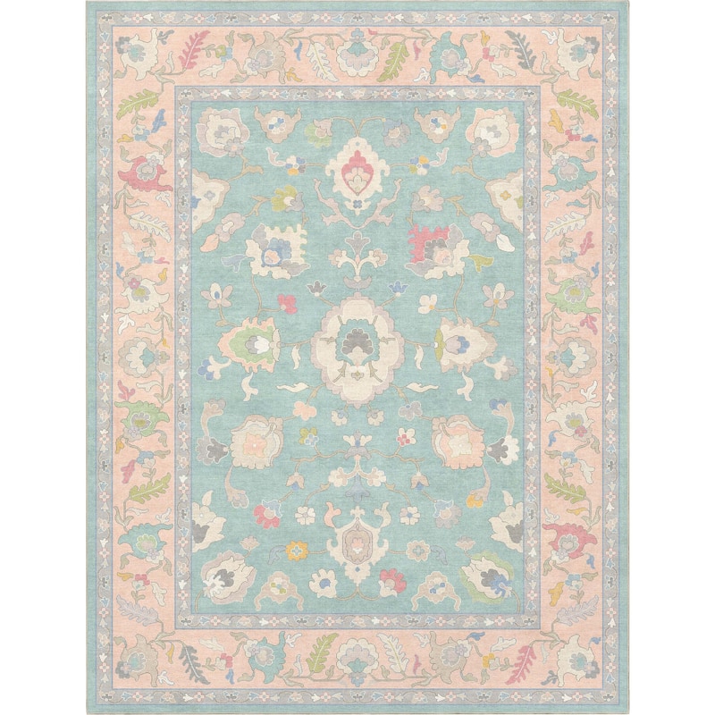 Well Woven Ushak Konya Updated Traditional Pastel Flat-Weave Area Rug