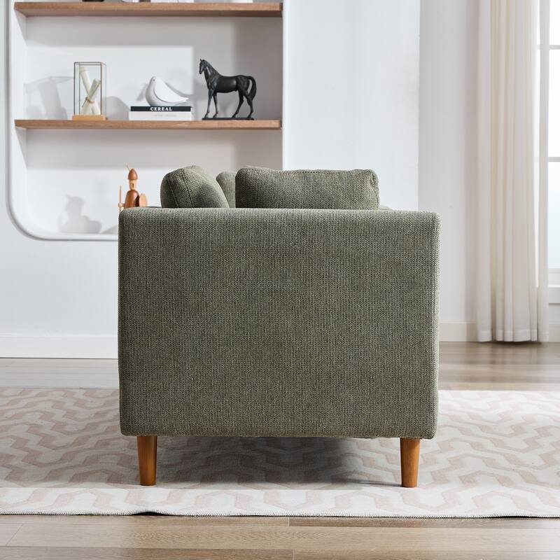 77.95'' Wide Modern Double-Sided Upholstered Chaise Lounge Indoor,Chenille Fabric Sleeper Sofa Couch With 4 Throw Pillows
