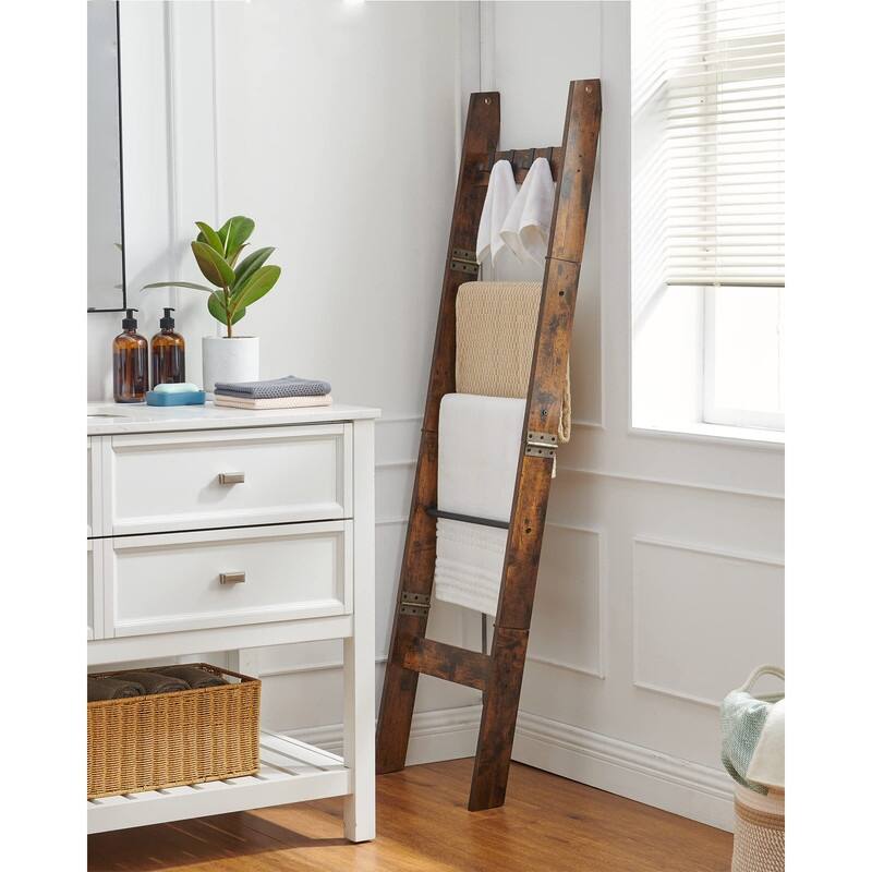 Blanket Ladder for Living Room, Decorative Quilt Rack - 5 Tier