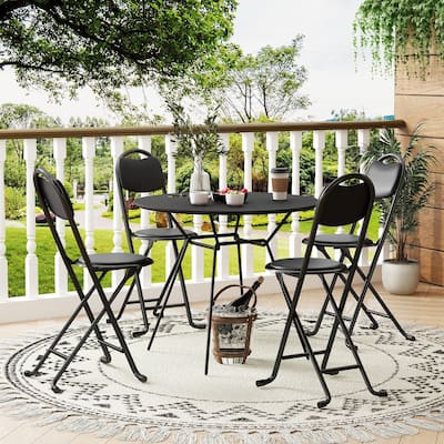 4pcs Folding Stool with Back Cushioned Padded Folding Stool