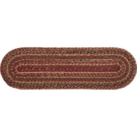 Burgundy Red Primitive Country Flooring Jute Stair Tread with Latex