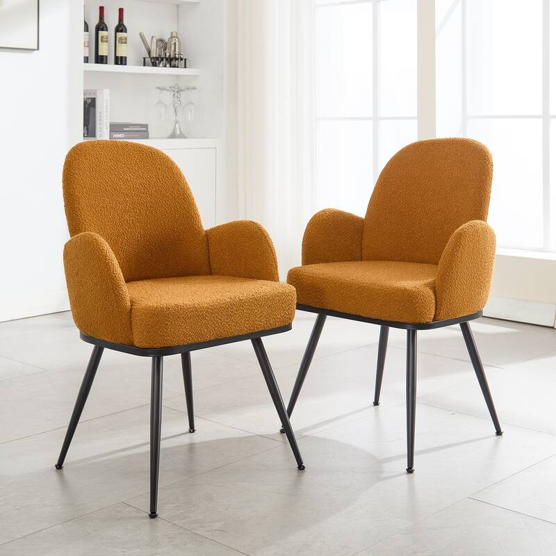 Fabric Upholstered Dining Chairs Set of 2/4 with Arms - 34.8"H x 23.2"W x 22.8"D