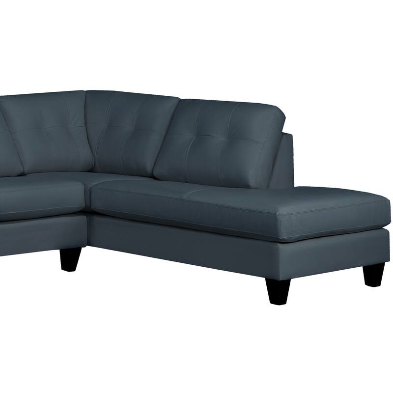 Tory Top Grain Leather Tufted Left/ Right-facing Sectional Sofa
