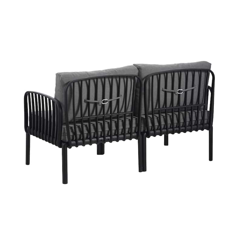 9 Piece Outdoor Sectional Furniture Set, Patio Conversation Sets with Two Square Coffee Table and Thick Cushion Deep Seat