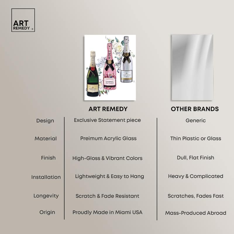 Doll Memories - Champagne Floral Acrylic by Art Remedy, Ready to Hang