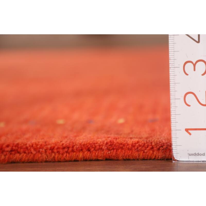 Salmon Tribal Gabbeh Oriental Area Rug Handmade Wool Carpet - 3'10"x 5'10"